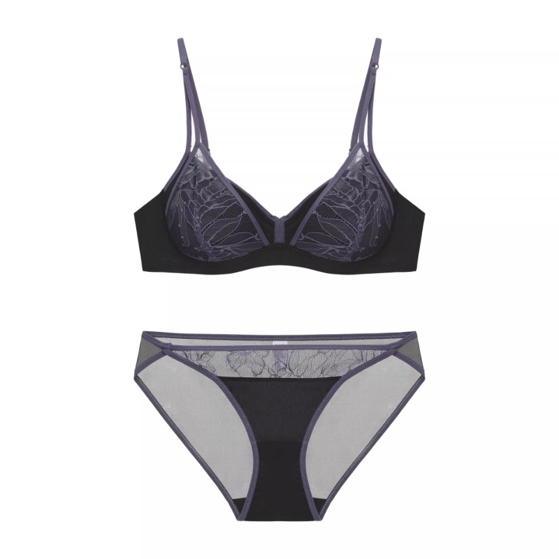 Bralette Wireless Soft - Women French Lace Non Padded Bralette