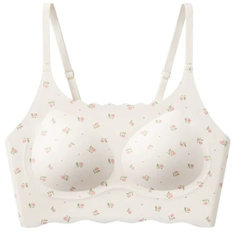 Bralette Wireless Soft - Cute Floral Bow Teen Girls Puberty
