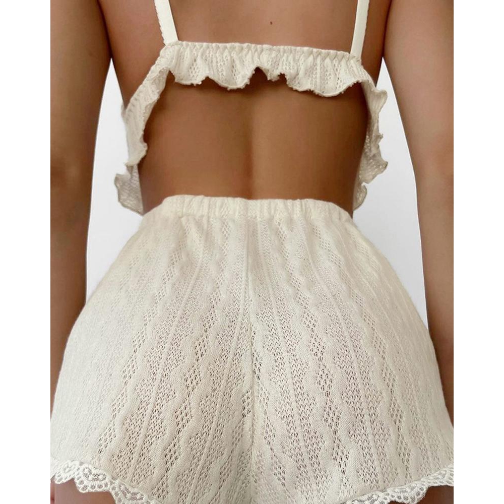 Lace Trim Ruffle Hem Cable Tex - Cami Top Lace review and price