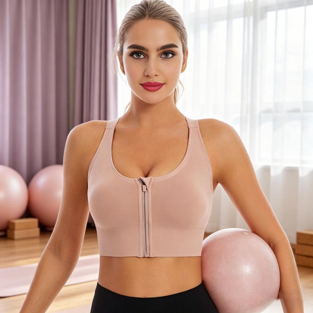 Zip Front Wireless Sports Bra  - Sports Bra High Impact review and price