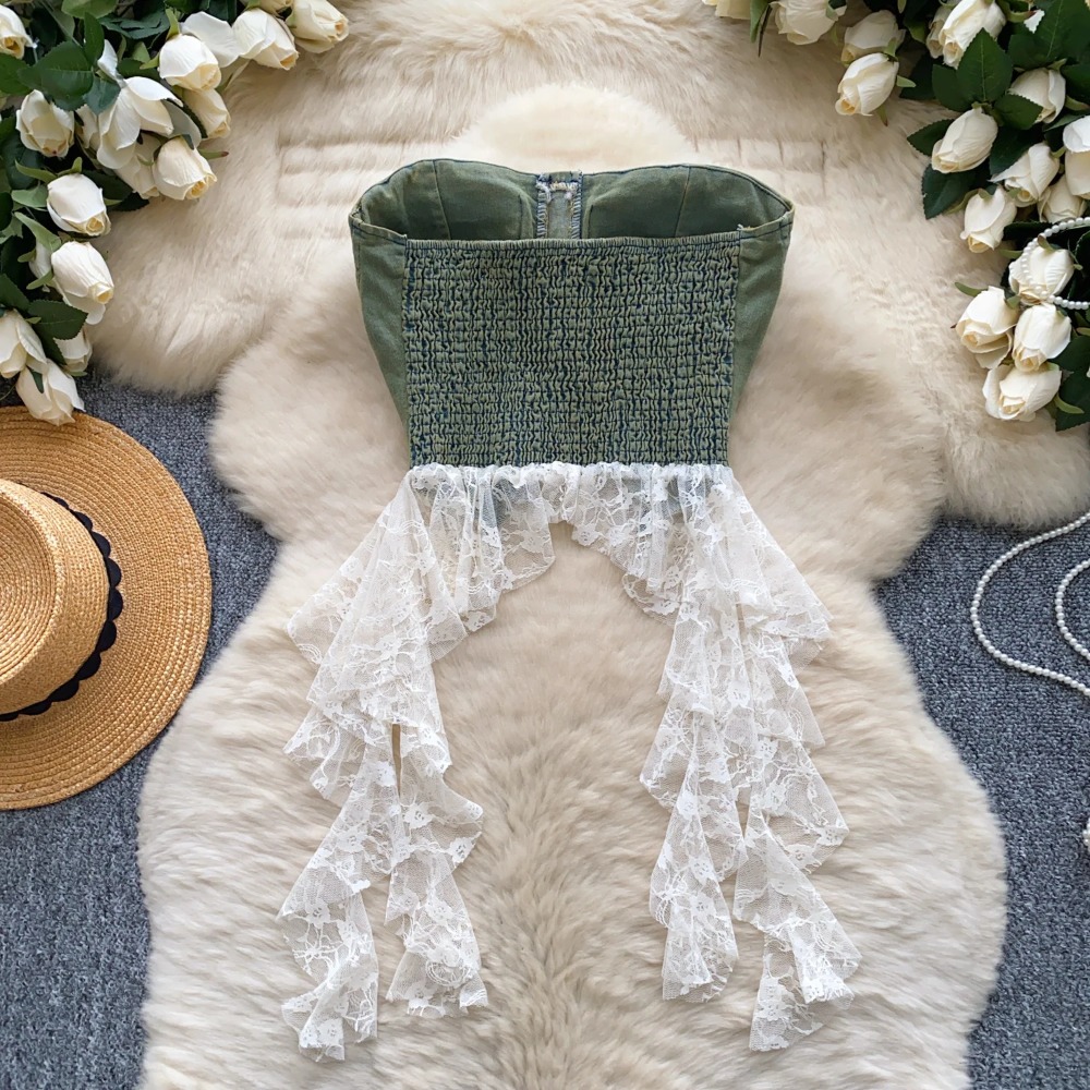 Sexy Spliced lace Chic Crop To - Cami Top Lace review and price