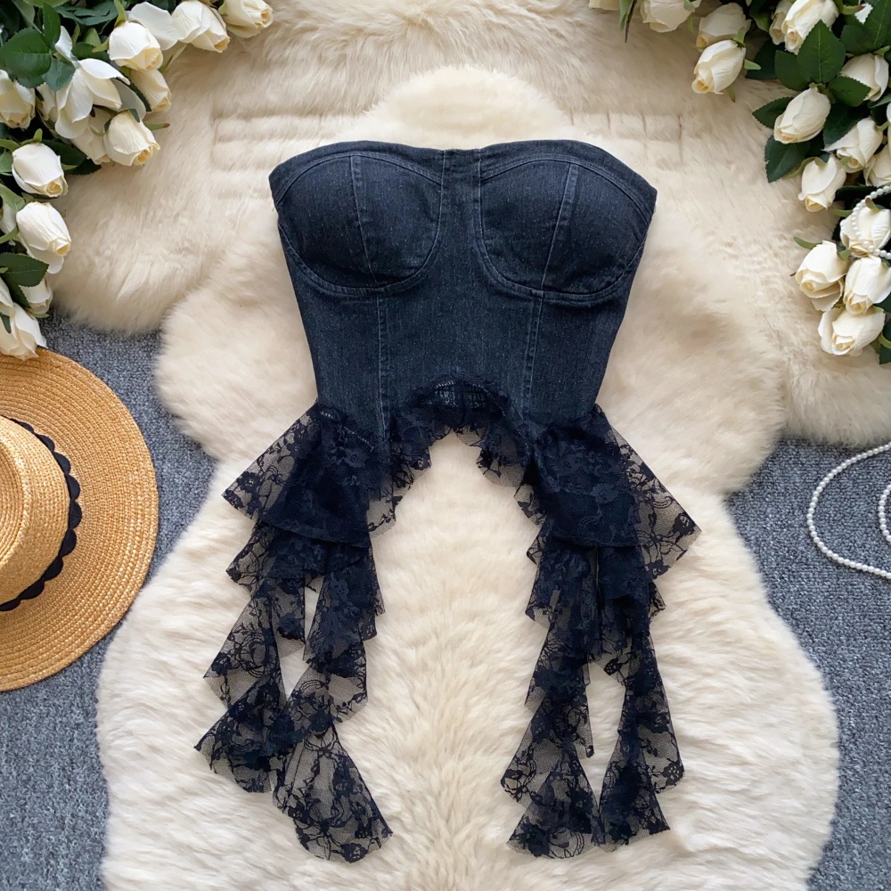 Sexy Spliced lace Chic Crop To - Cami Top Lace review and price